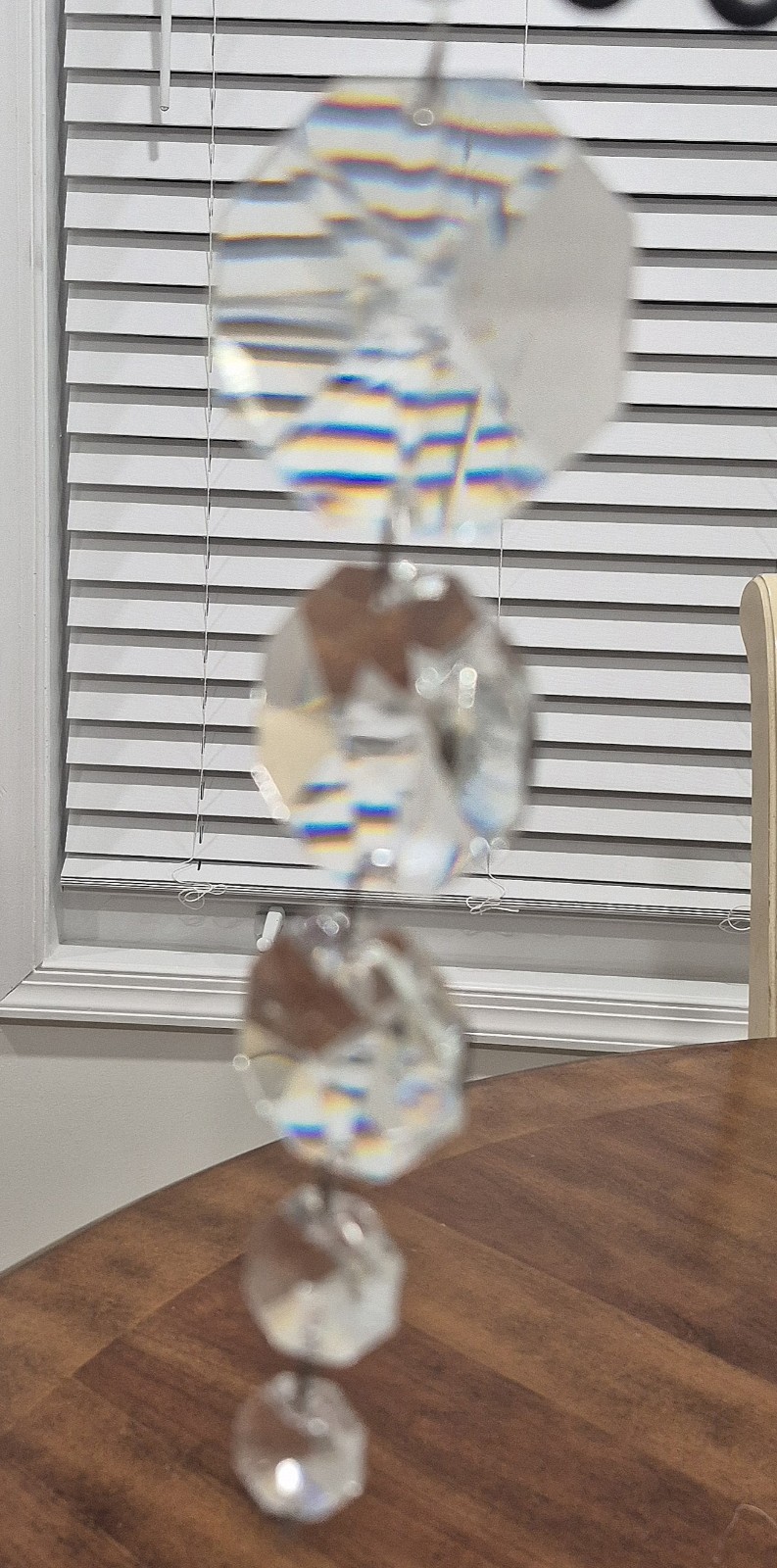 Lot Of Five Crystal Prisms. Octagon Shape