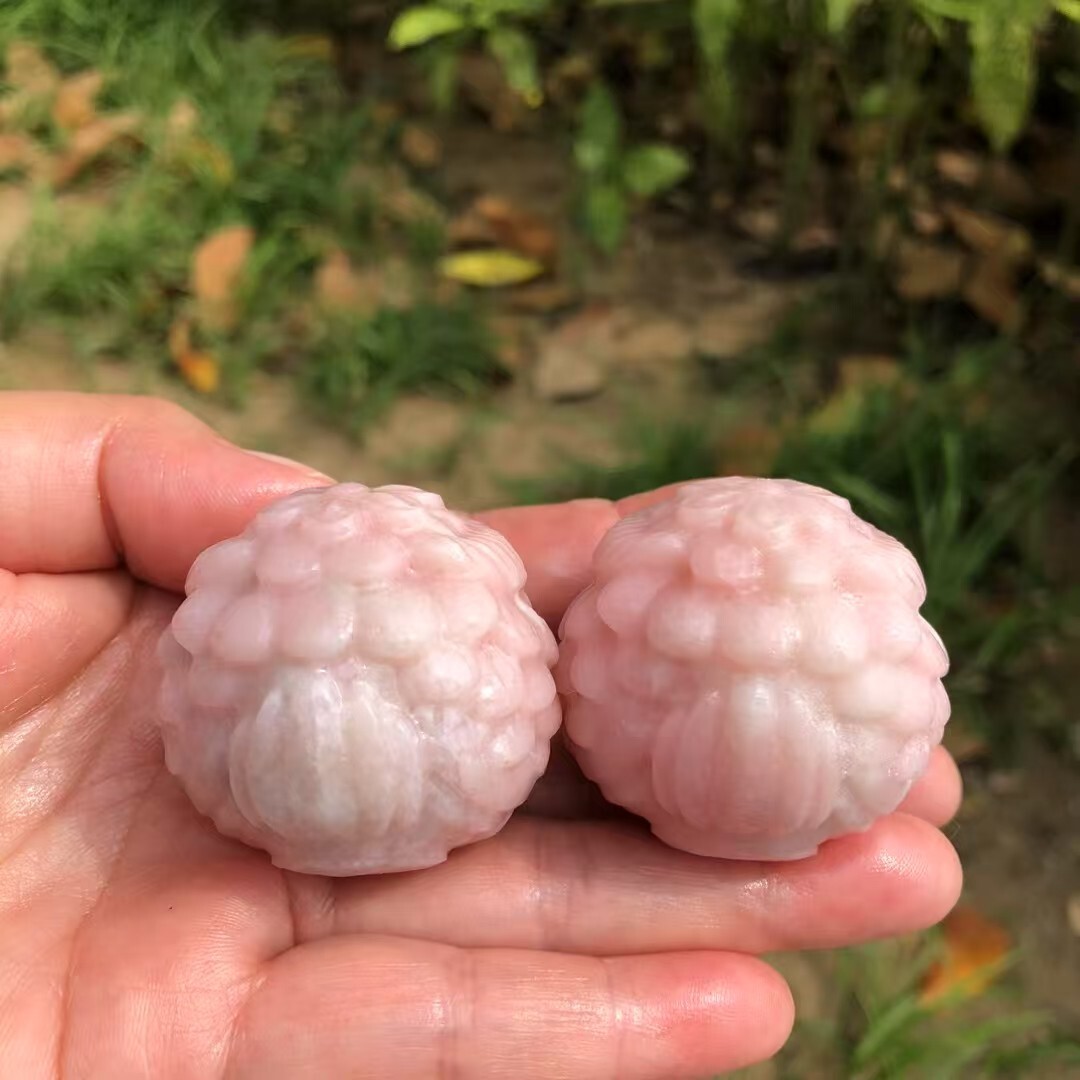 A++Natural quartz crystal Pink opal carved mini owl Reiki Healing Gift 1pc