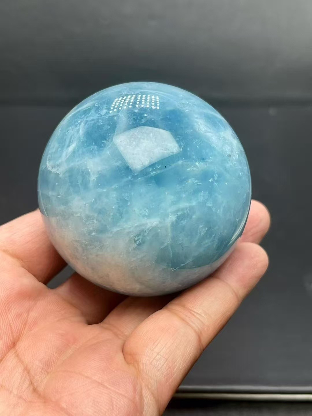 Top Natural Aquamarine Quartz Ball Balls Crystal Balls Sphere Reiki Healing 61mm