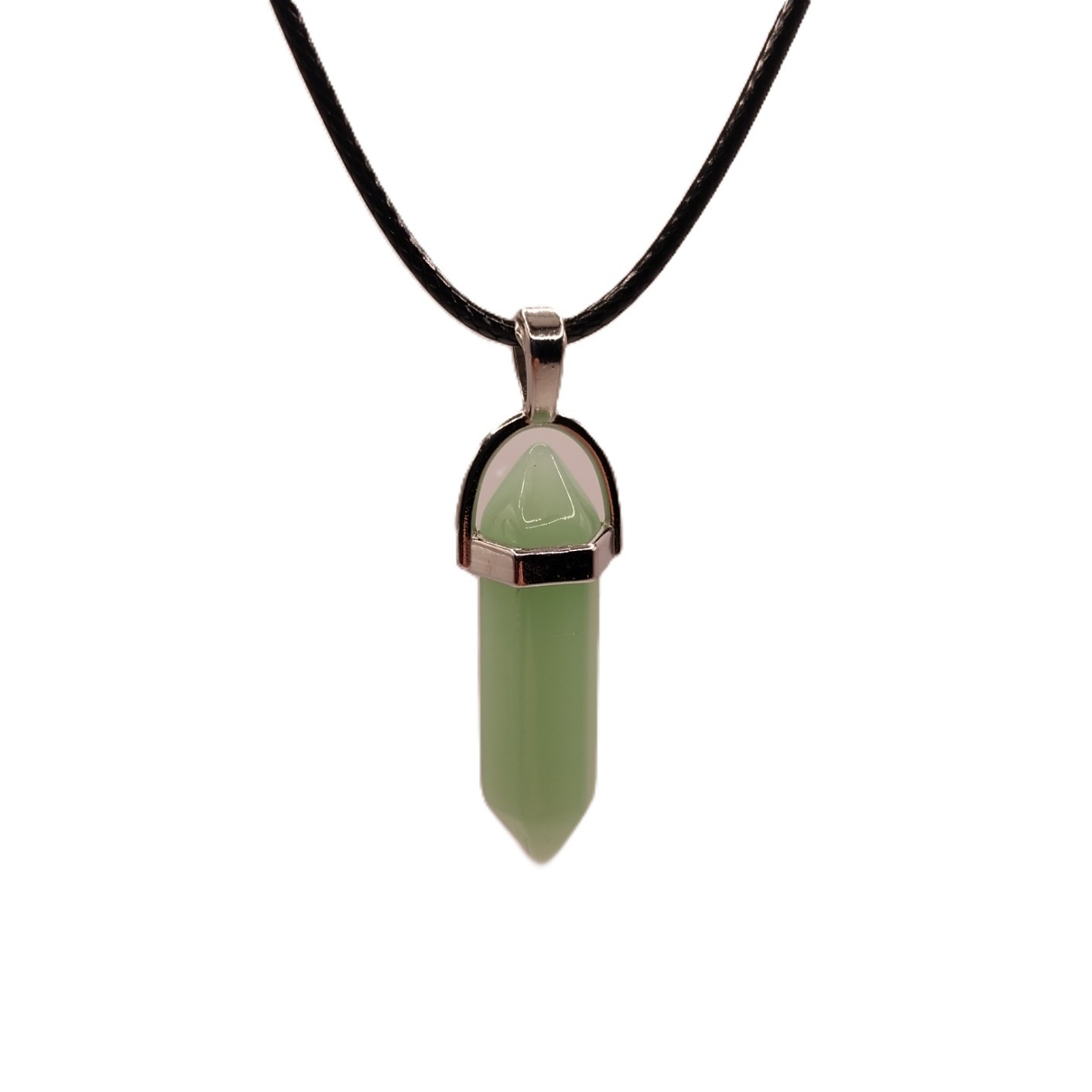 Hexagon Crystal Pendant – Natural Stone Point Necklace Charm – Healing Crystal
