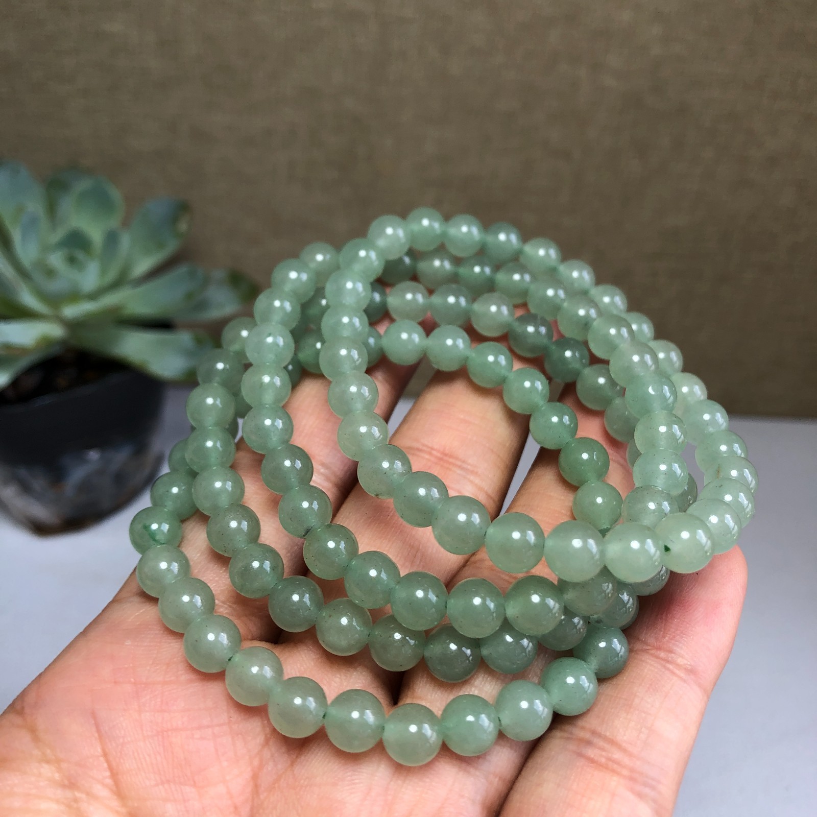 5Pcs Wholesal Natural AVENTURINE Agate Stone bracelets Crystal ball sphere 6mm