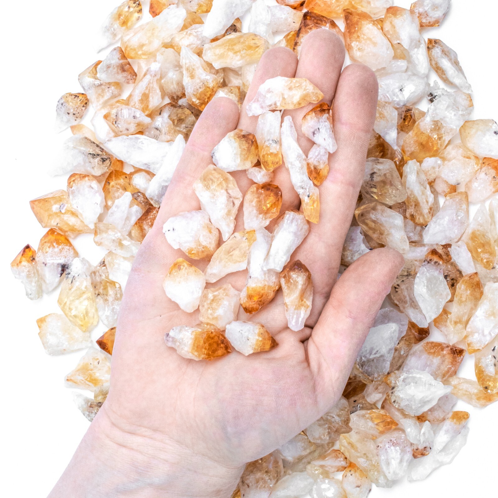 3/4 lb Citrine Points Rough Crystals Bulk Gemstones Wholesale Crafting Gem Rocks