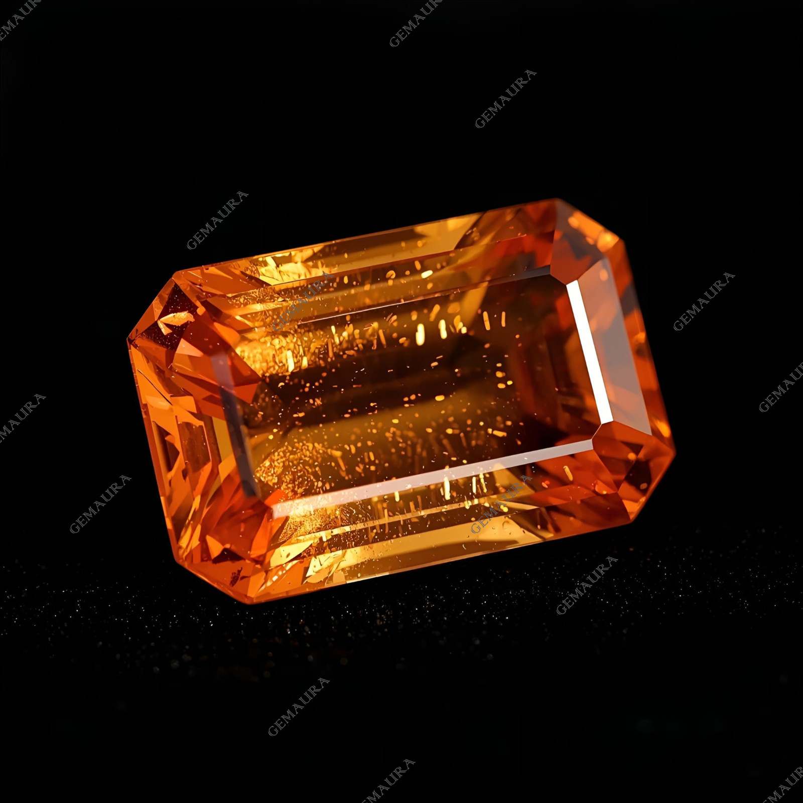 Natural Orange Sapphire 9.5 Ct+ 8x10mm Emerald Cut – Radiant Golden Gem
