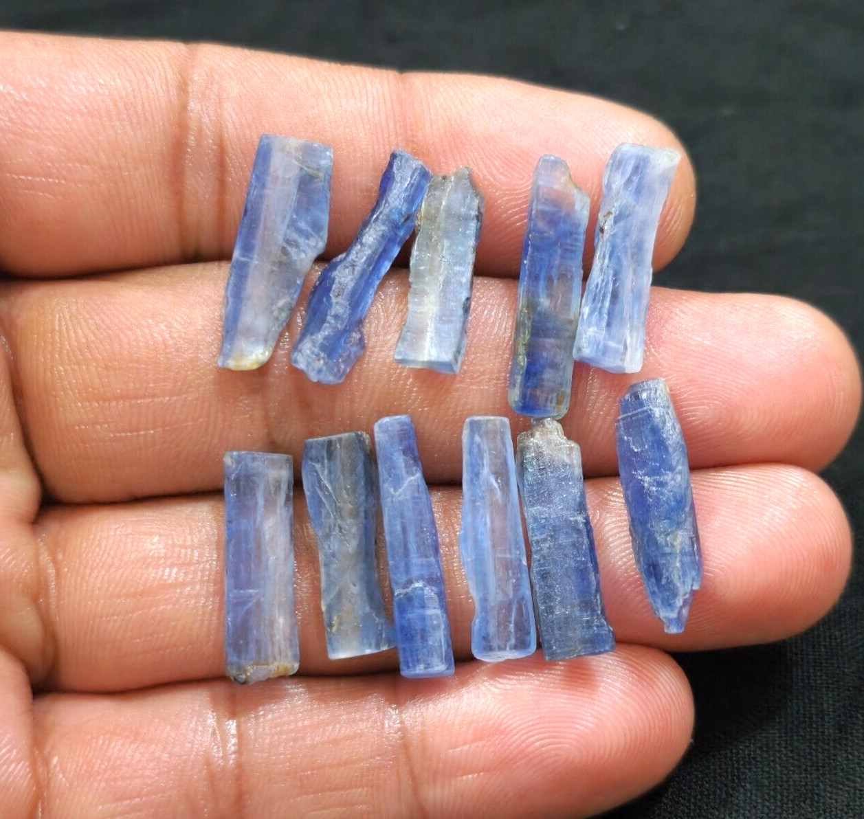 Amazing Blue Kyanite Raw Shards 11 Piece Lot Rough 19-22 MM For Jewelry Making