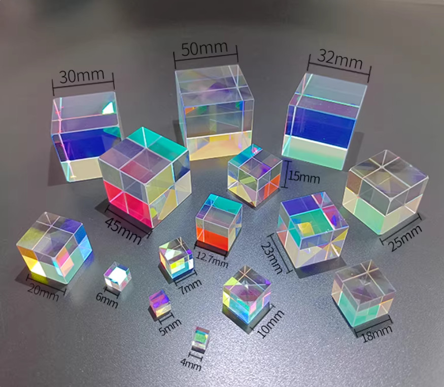 1PC 15mm-50mm Six-Sided Optical Prism Combine Cube Prism Beam Splitting Prism