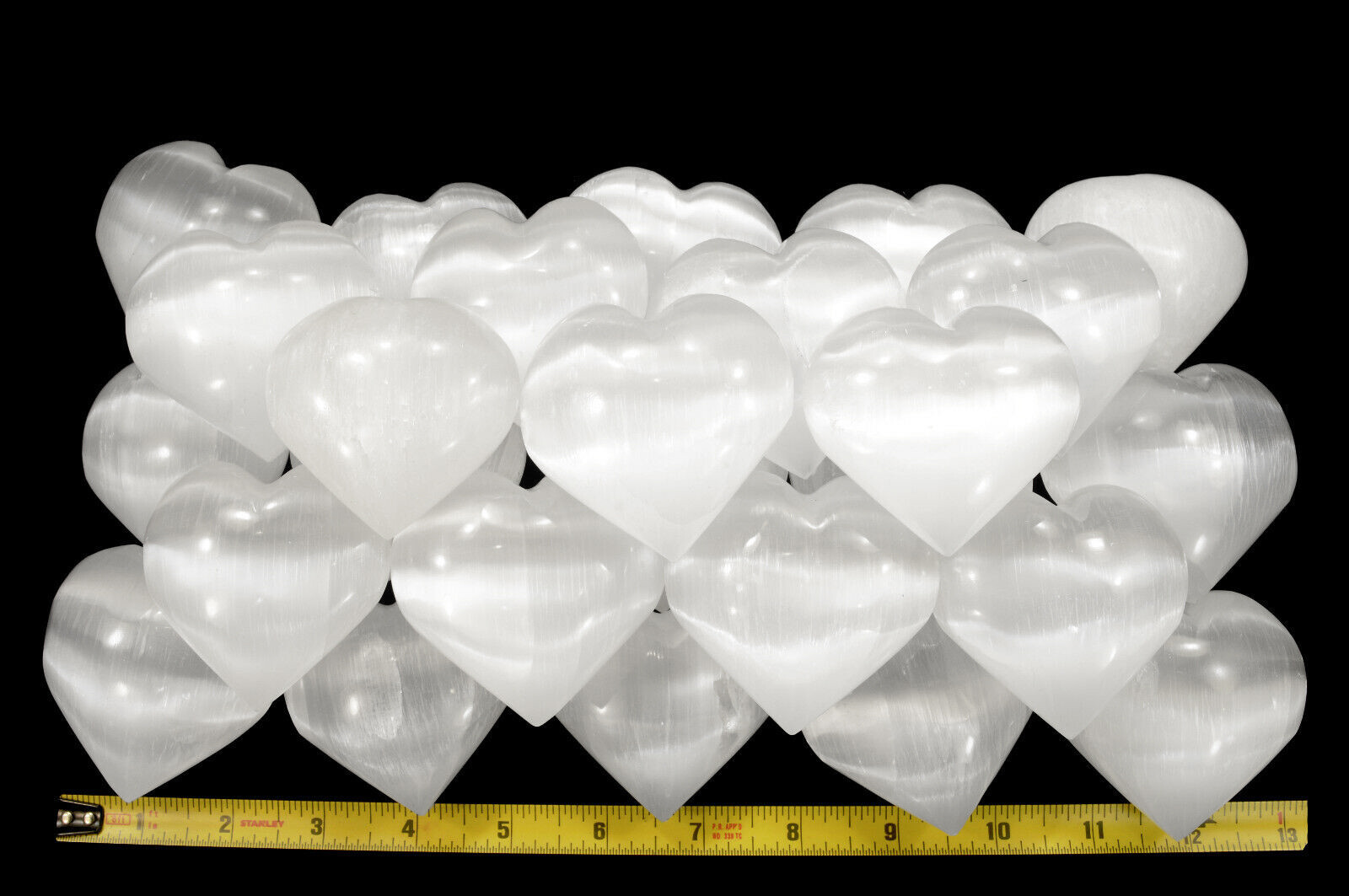 White Selenite Heart 2 1/2 ” Polished Healing Crystal Crown Chakra Reiki Stone
