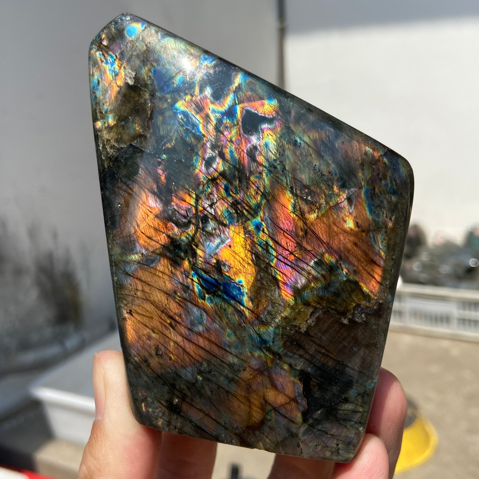 450g Top Labradorite Crystal Stone Natural Rough Mineral Specimen Healing