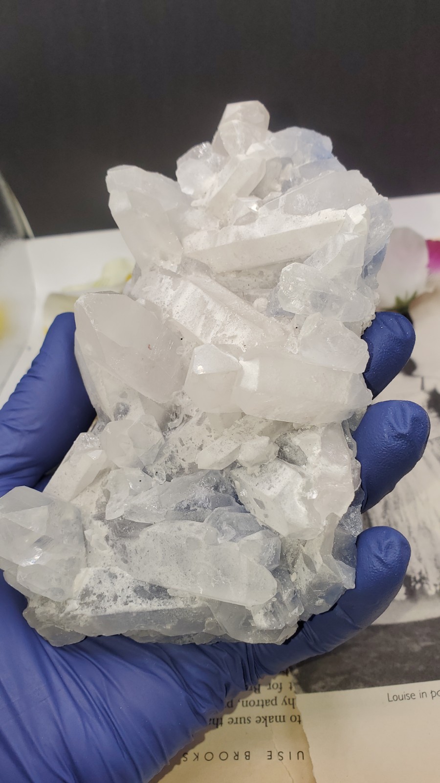 Dumortierite in Quartz Cluster Specimen Brazil 442g
