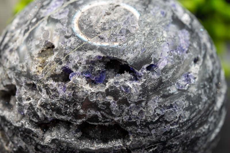 Sphalerite Sphere – Druzy w/Purple Fluorite Inclusions – 4.5″