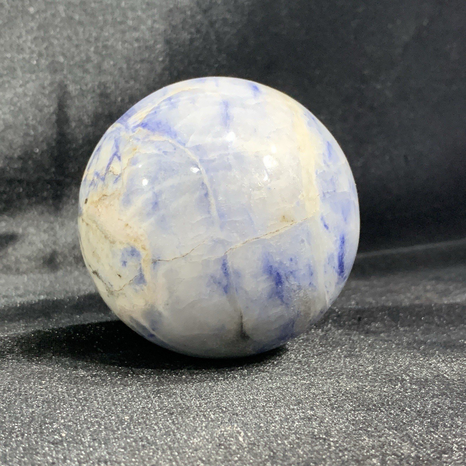 482g Natural Afghanite Sphere 11cm Large Blue Crystal Healing Stone Home Decor
