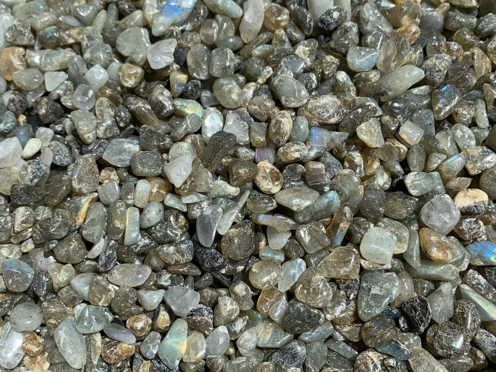 Grade A++ Labradorite Semi Tumbled Gemstone Mini Chips 5-12mm,Wholesale Bulk Lot