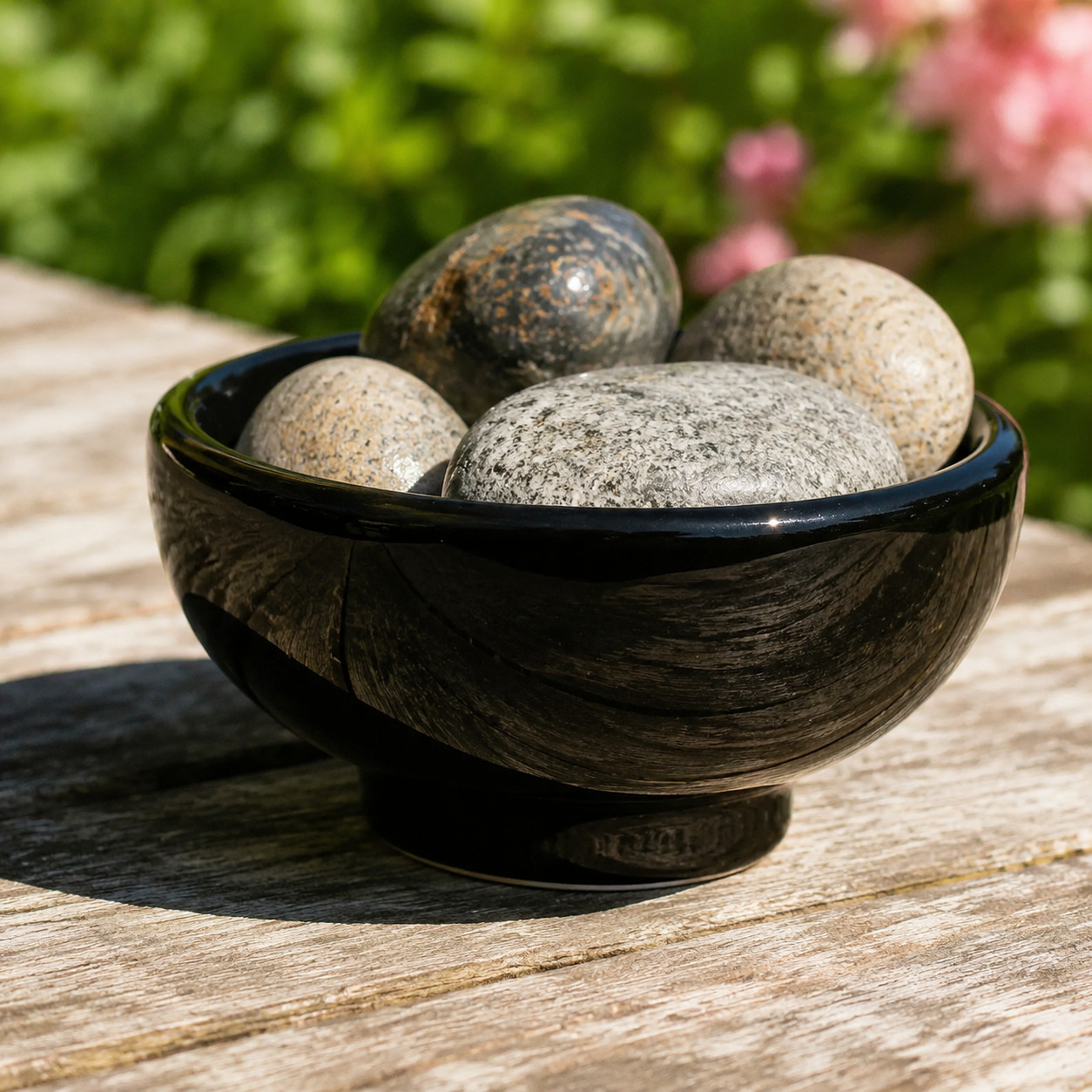 Black Obsidian Bowl Natural Crystal Smudge Bowl Healing Altar Offering Decor Gif