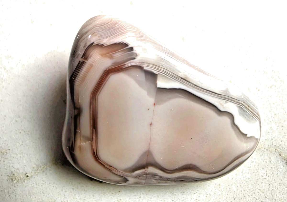 POLISHED BEAUTIFUL BOTSWANA AGATE, TIGHT Bands AGATE -Pink White Browns