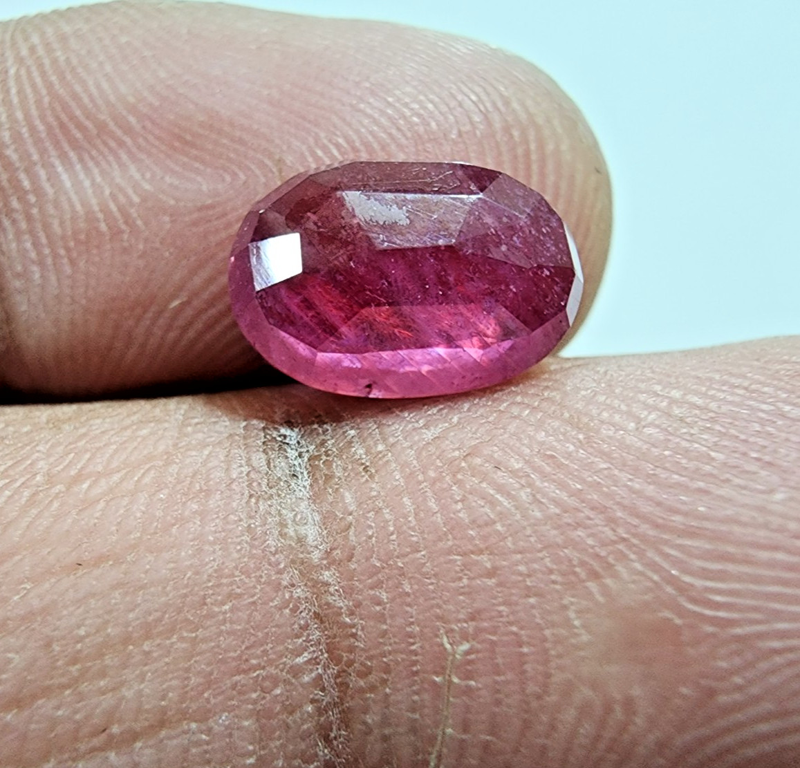 4.20 Crt Awesome Rare Blood Red Ruby Faceted Oval Cut Gemstone Jewelry For Ring