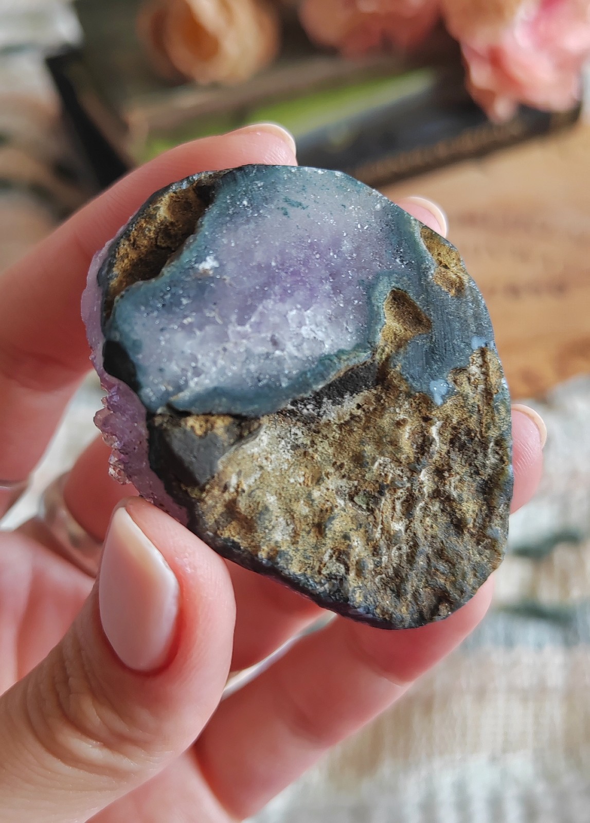 Rare Stalactite Amethyst, Uruguay, Eye Amethyst Zoning Crystal Purple Specimen