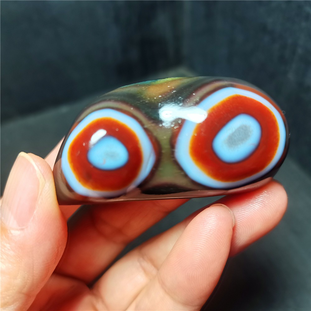 Rare 58.6G Natural Inner Mongolia Gobi Eye Agate Crystal Healing WYY4049
