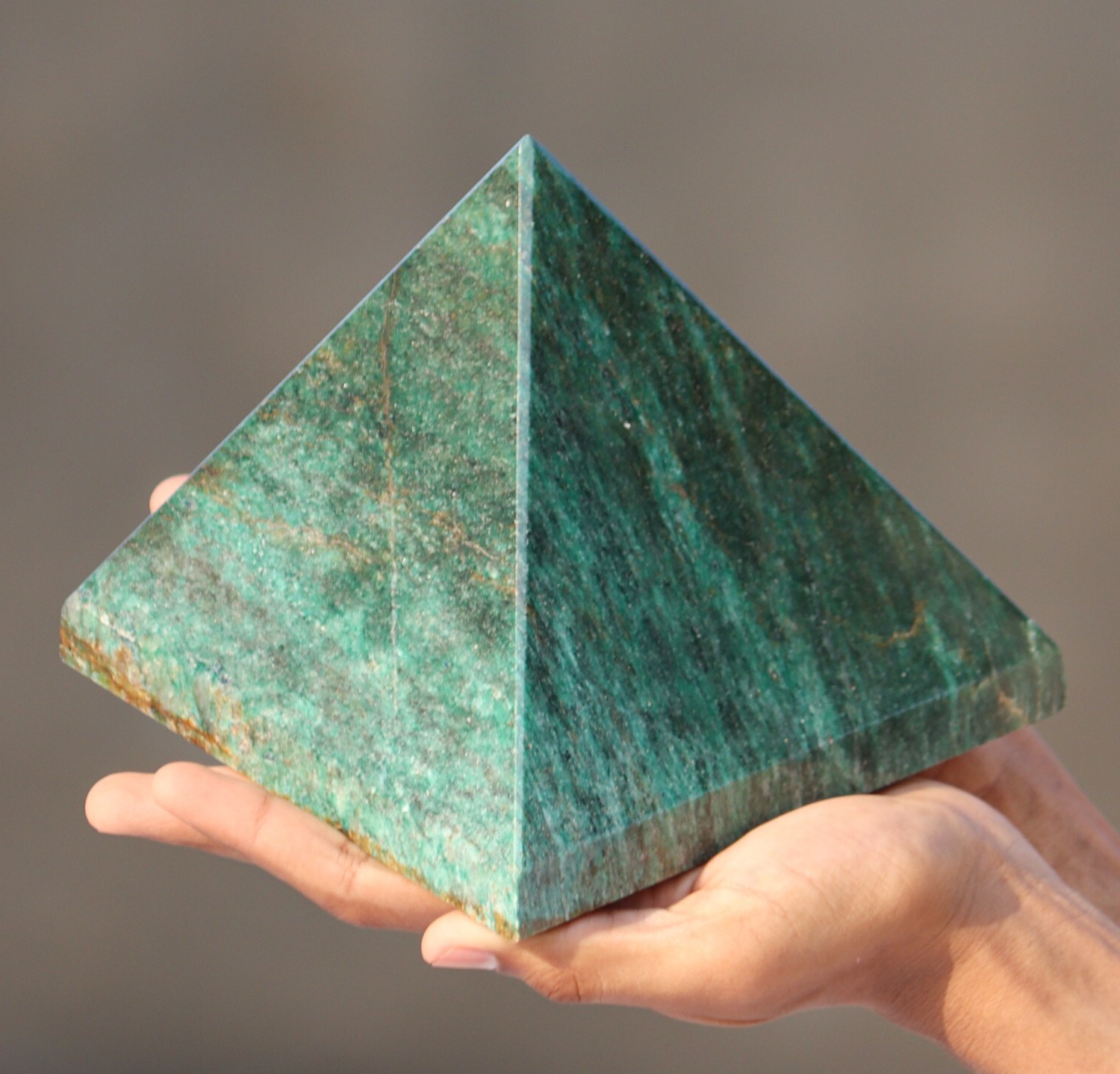 7.5LB! 150MM Green Kyanite Pyramid Natural Reiki Energy Healing Crystal Stone