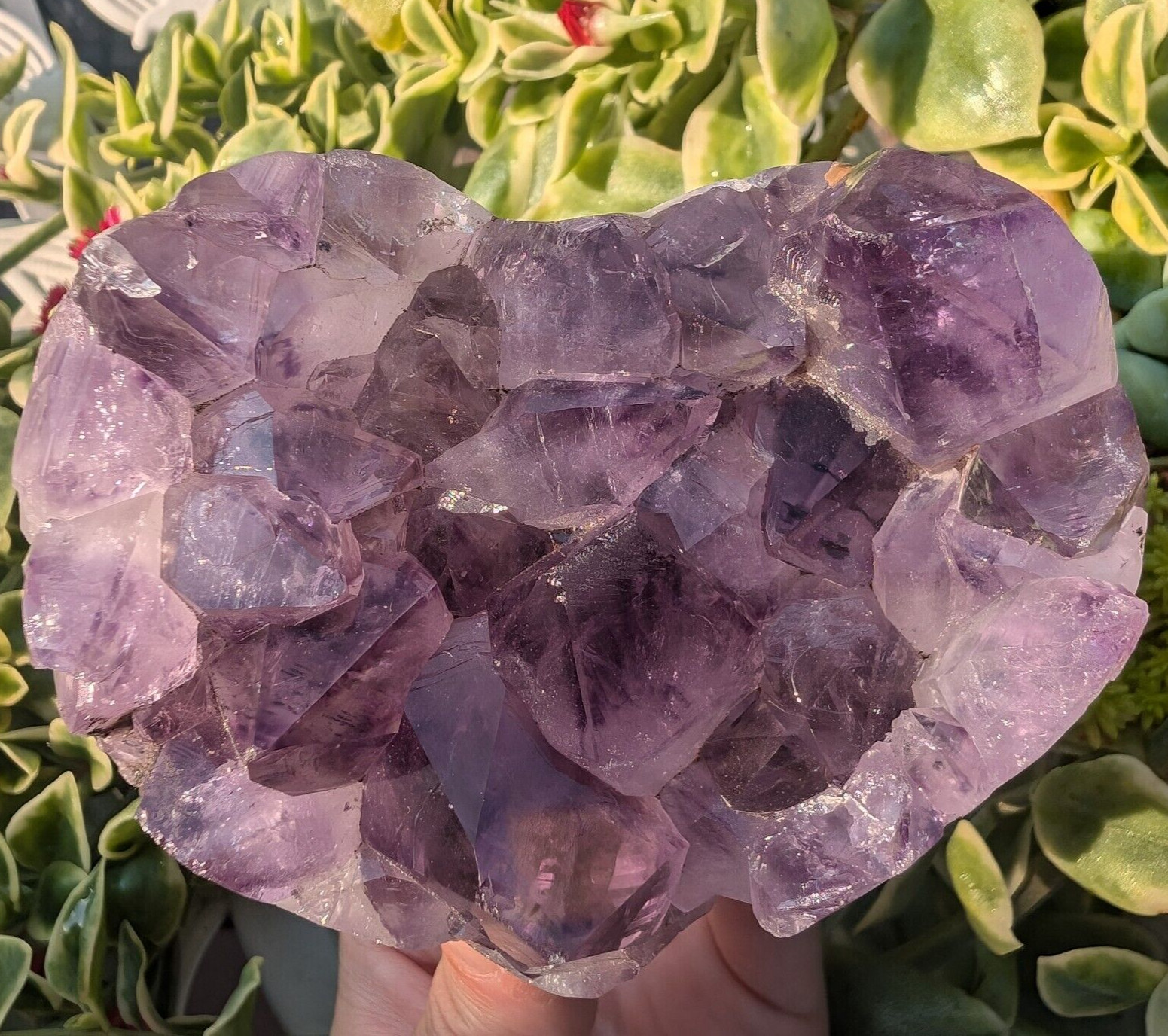 Amethyst Heart Geode Crystal Large Big Huge Gemstone Chakra Reiki