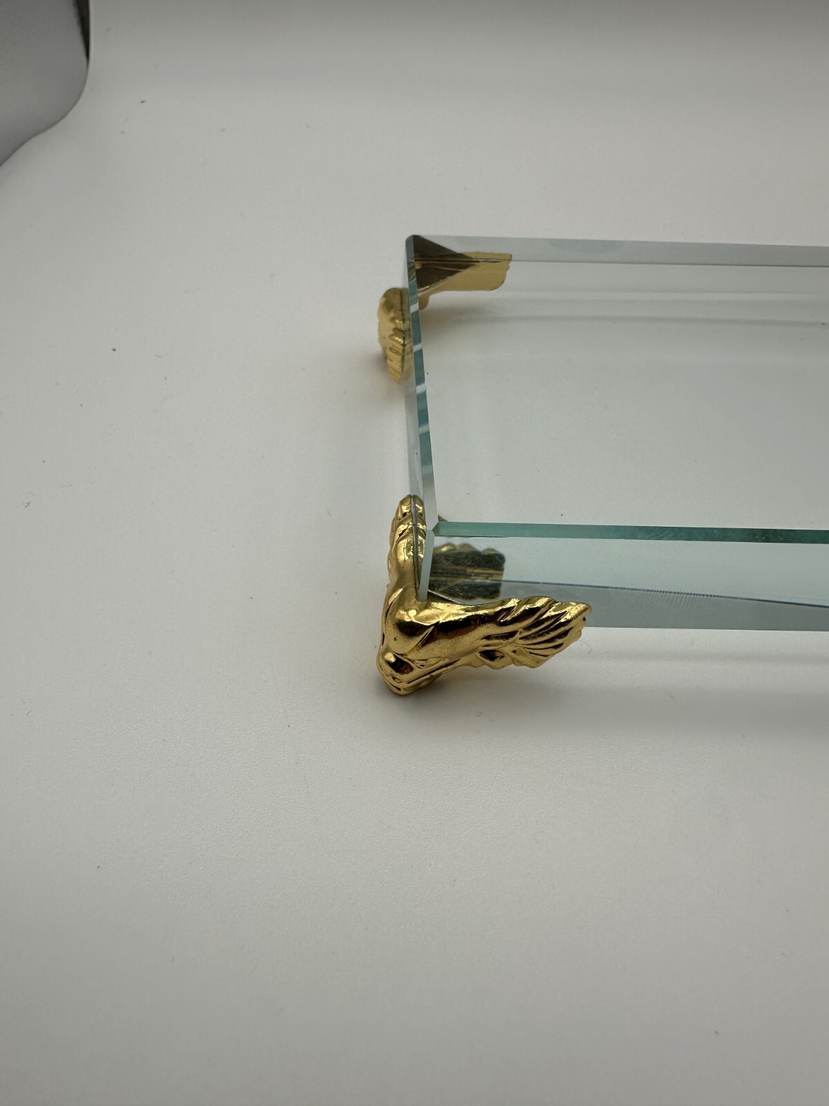Rectangle Crystal Glass Base Decor Craft Base Feng Shui Home Decor 16cm x 9cm