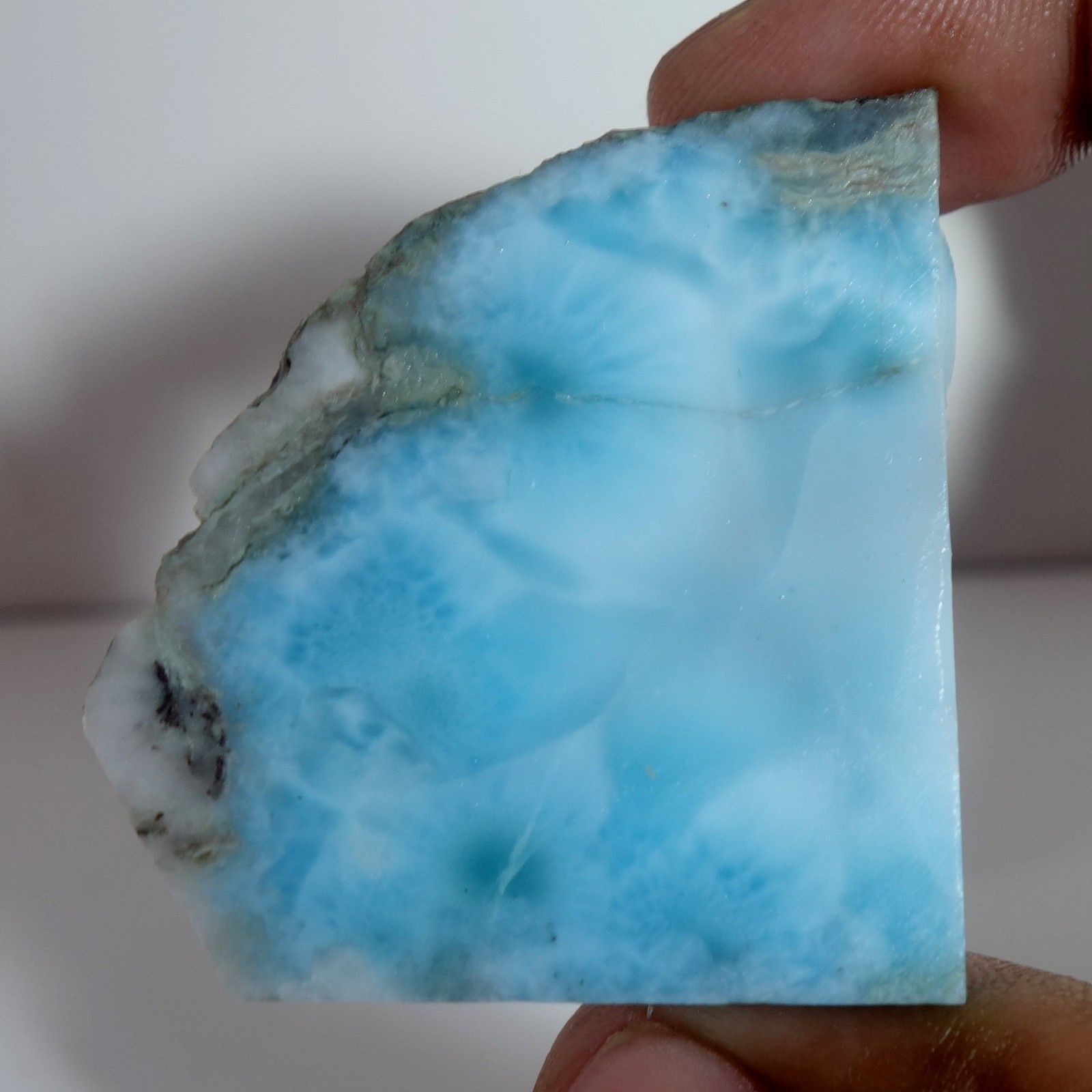 Spiritual Healing Larimar Natural Authentic Slab Rough Blue Gem Stone 128.20 Cts