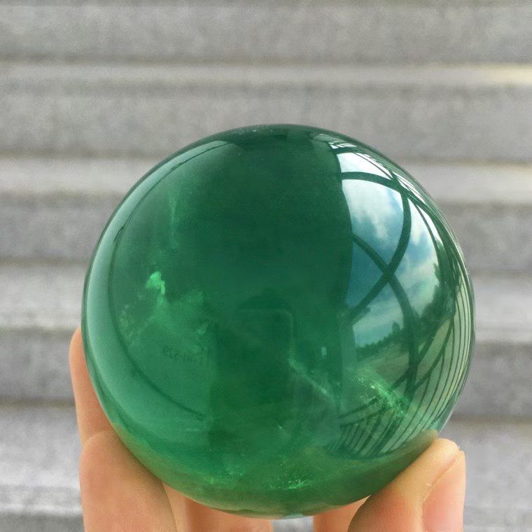 5cm Natural green fluorite Quartz Sphere Crystal Energy Ball Reiki Healing