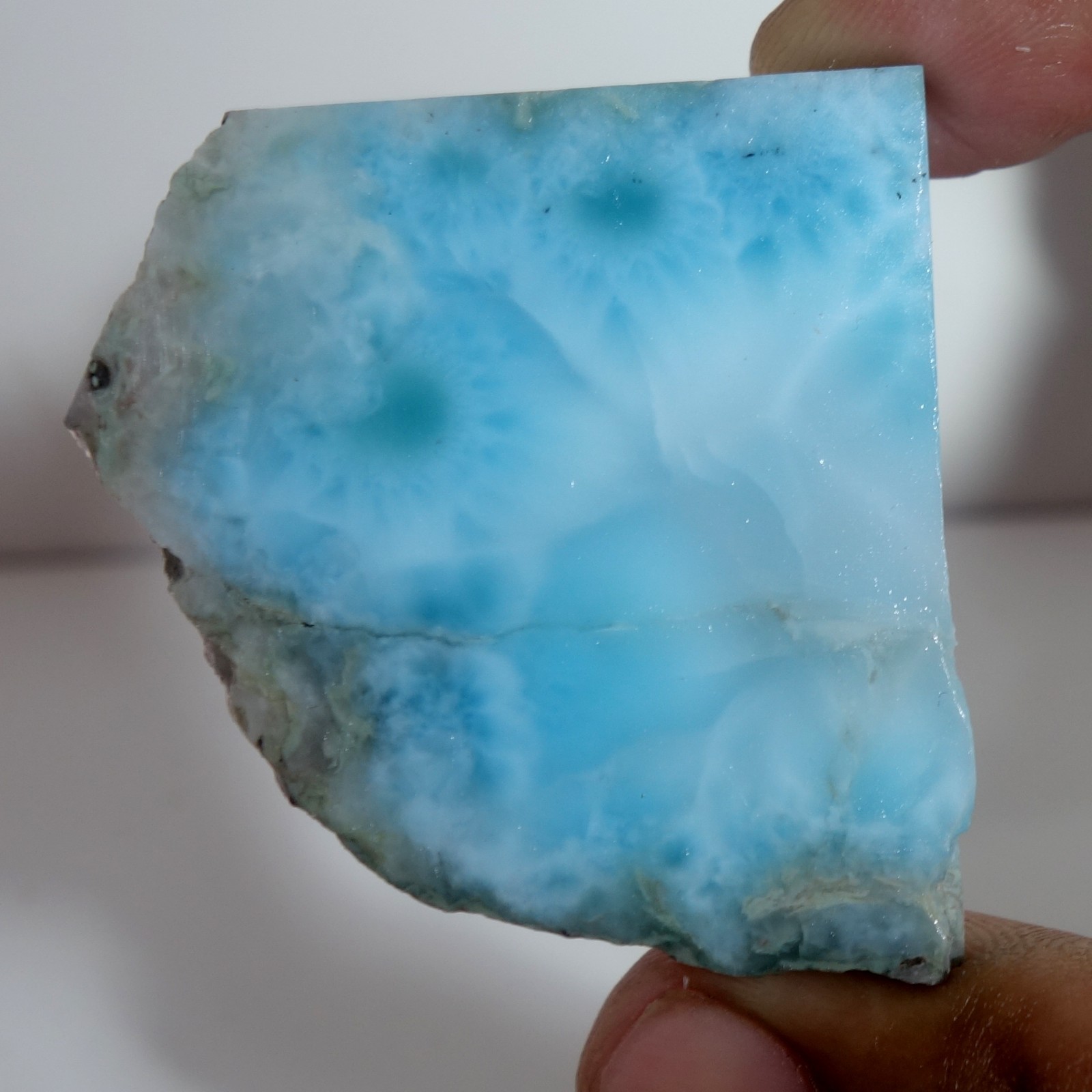 Spiritual Healing Larimar Natural Authentic Slab Rough Blue Gem Stone 128.20 Cts