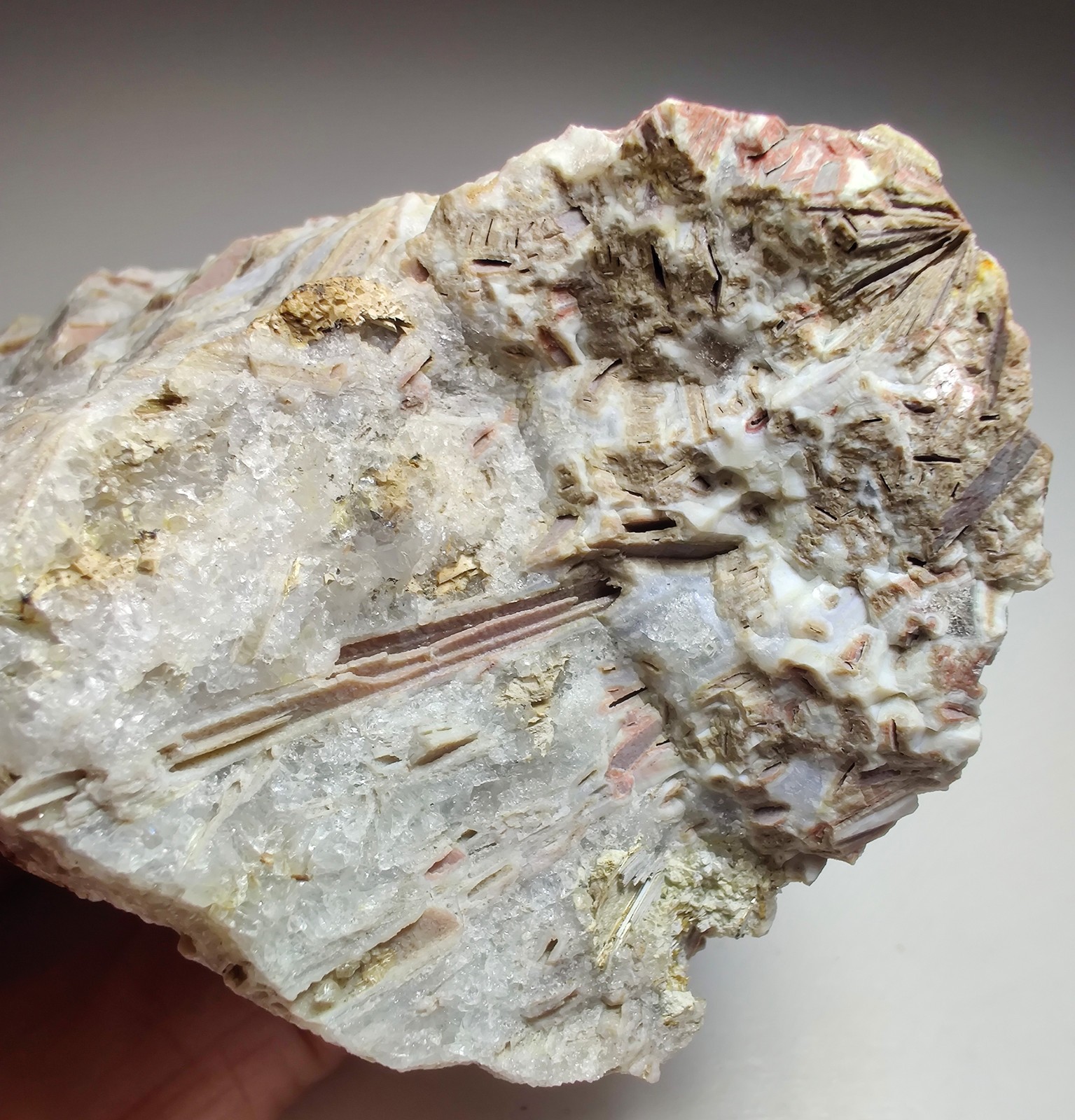 Anhydrite Quartz pseudo on matrix. Paterson, New Jersey. 209 grams.