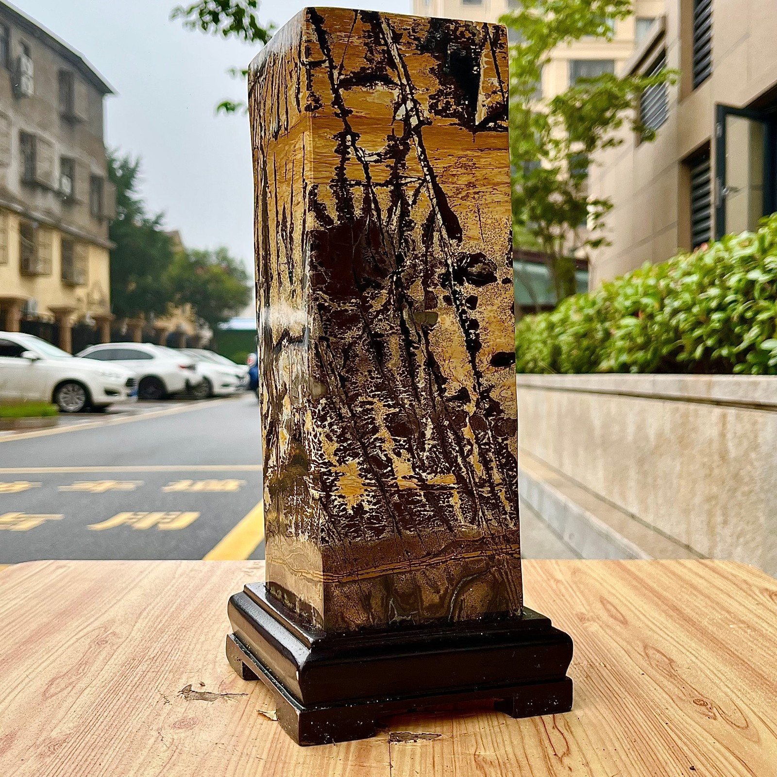 16.11LB High quality Chinese painting stone column quartz specimen