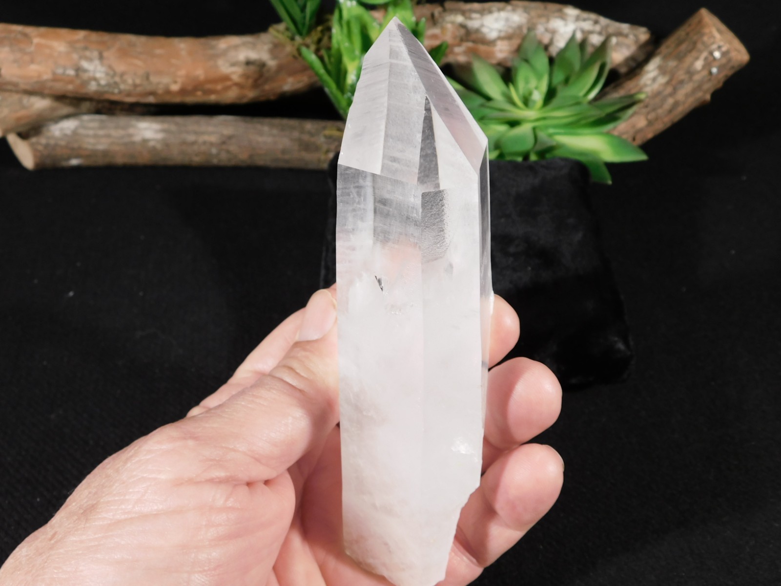Long! Semi Translucent LEMURIAN Quartz Crystal From Brazil 318gr