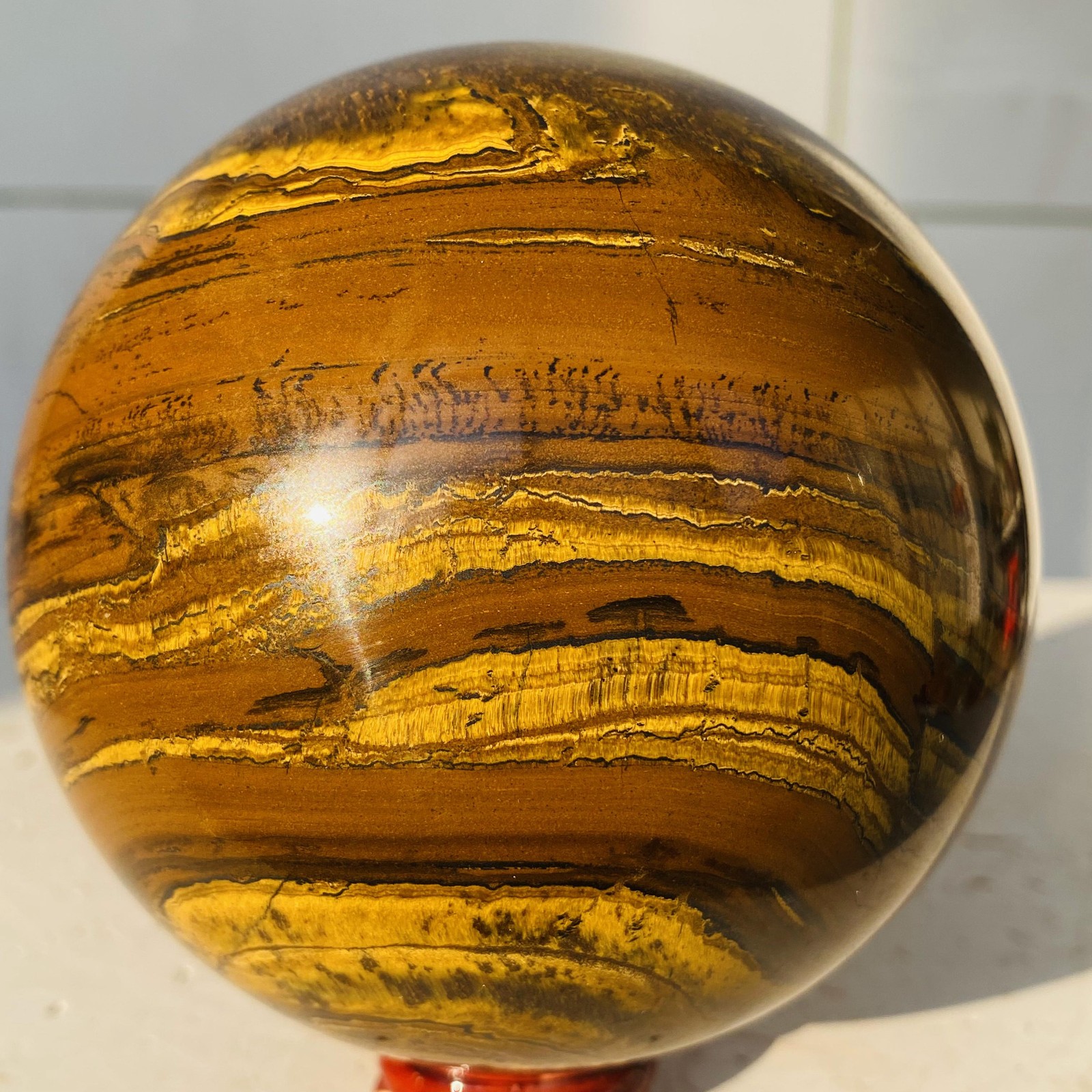 Natural tiger’s eye ball quartz crystals sphere gem reiki healing 1380g