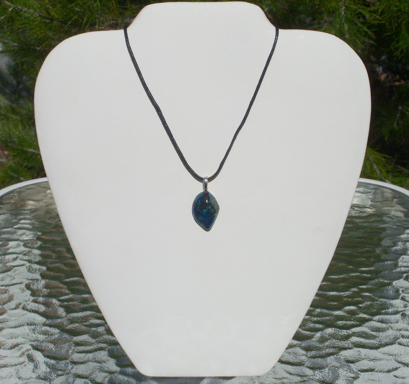 Natural Shattuckite Free Form Stone Crystal Pendant Necklace