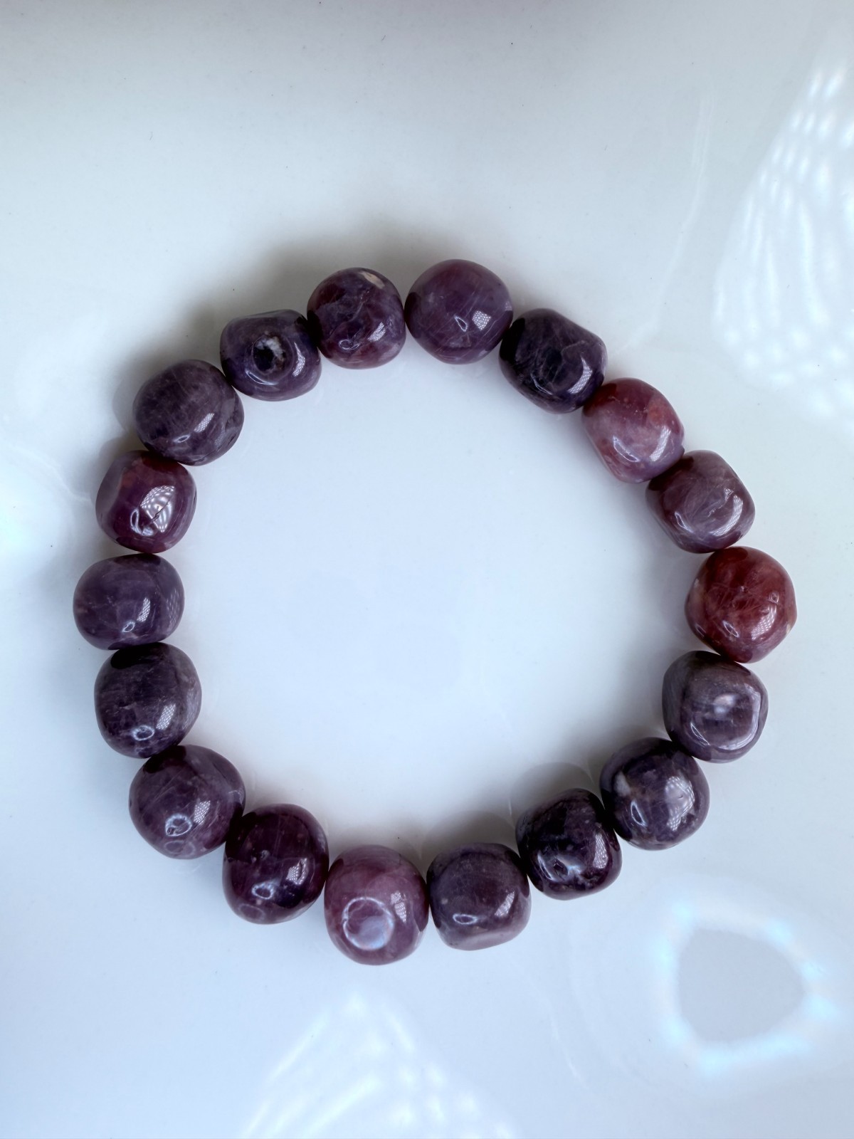 Rare Madagascar Purple Rose Quartz Nugget Cube Bracelet: 10-11mm | No Spacer
