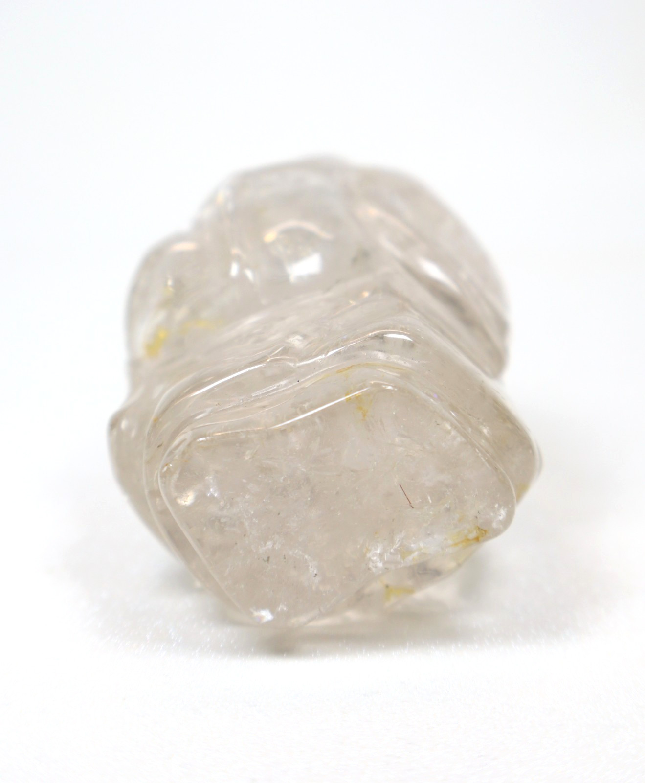 Carved Rock Quartz Crystal Statue Figurine 3.5 Inch Height Transparent Vintage
