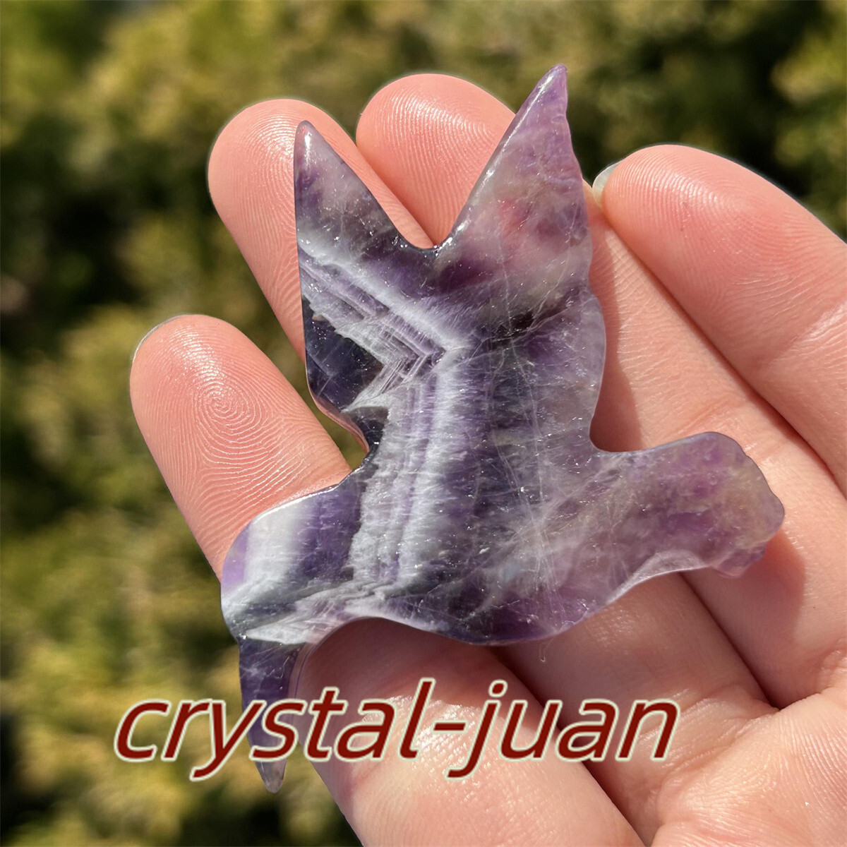 2″+ Natural Dreamy Amethyst hummingbird skull Carved Quartz Crystal skull heal