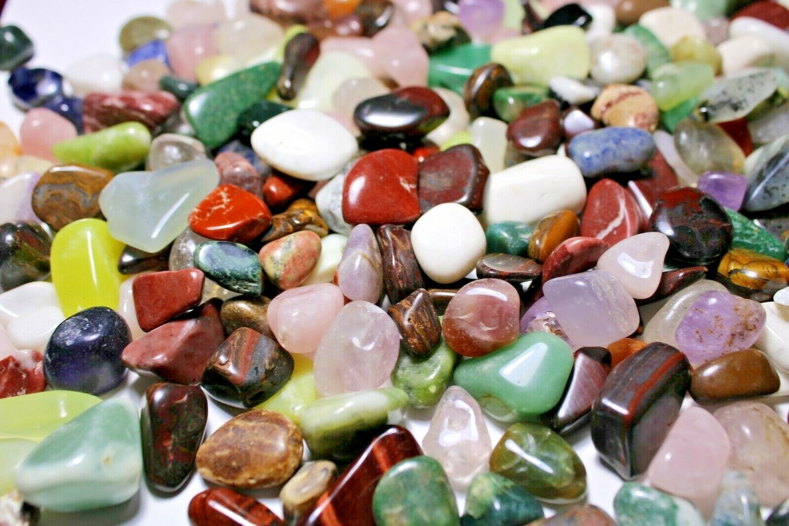 30-50 colorful Mixed Natural Assorted bulk tumbled Gem stone mix 1/4lb