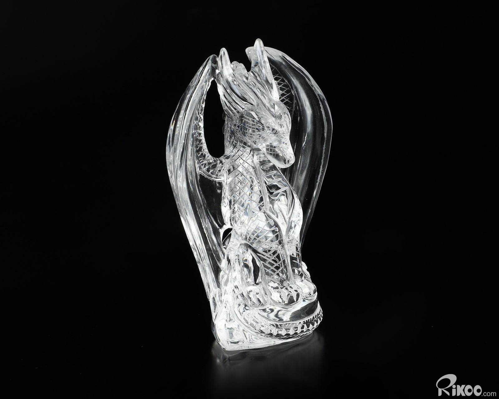 4.1″ K9 Crystal Hand Carved Crystal Dragon Sculpture, Crystal Healing