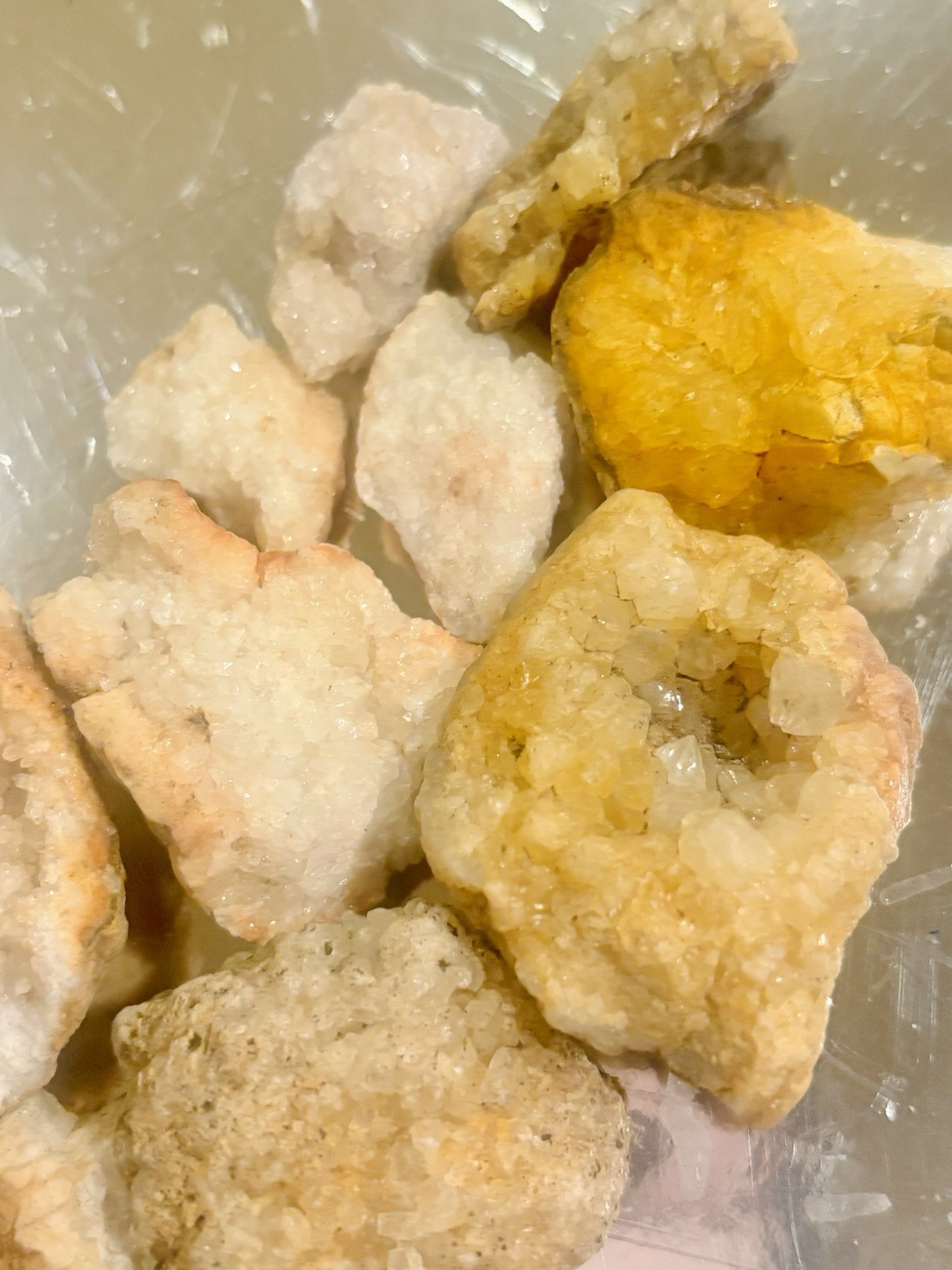 12 Pieces Opened Geodes Various Crystal Mineral Specimens Lot