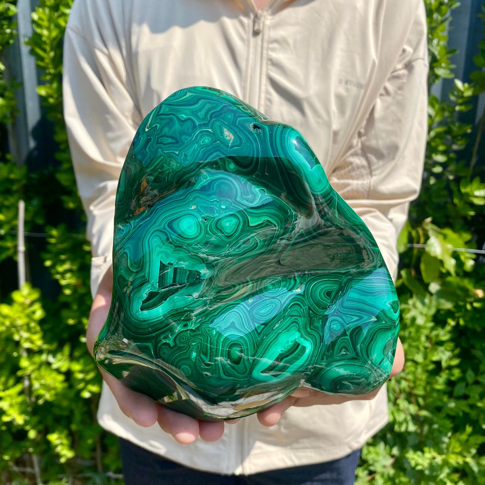6.17LB Natural glossy Malachite transparent cluster rough mineral sample