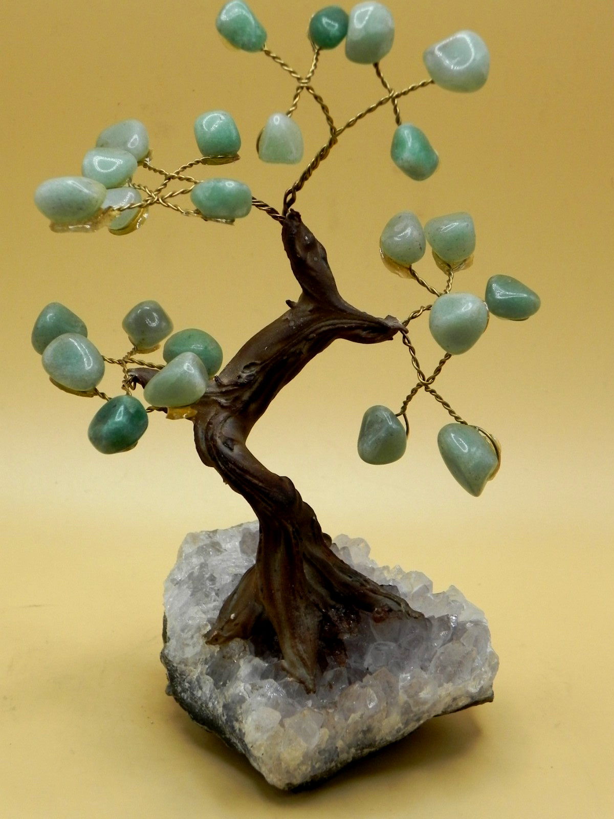 Amethyst Quartz Cluster Aventurine Tree Protection Healing! Handmade