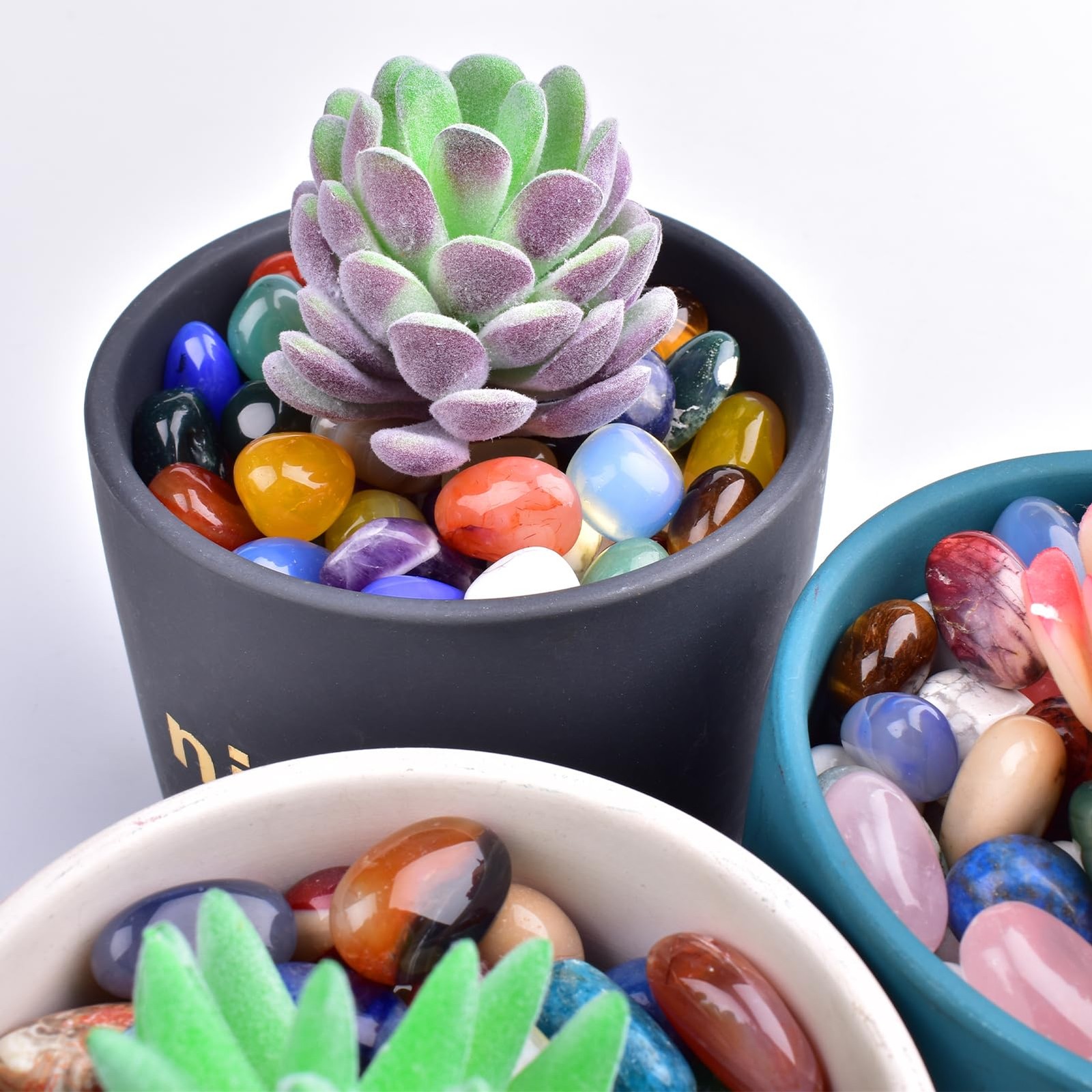 SigMntun Ocean Jasper Healing Crystal Stone Set – 24 Pieces, 0.6″ Natural and…