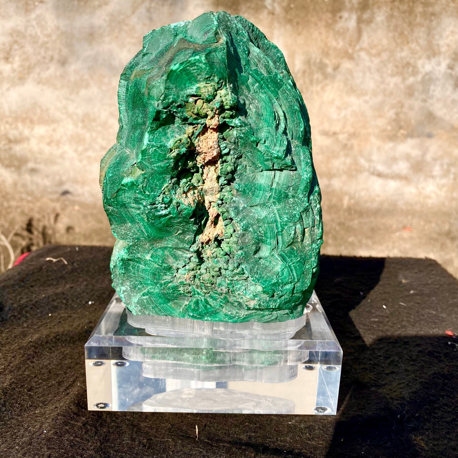 6.28LB Natural Green Malachite Crystal Flaky Pattern Ore Specimen Quartz Healing