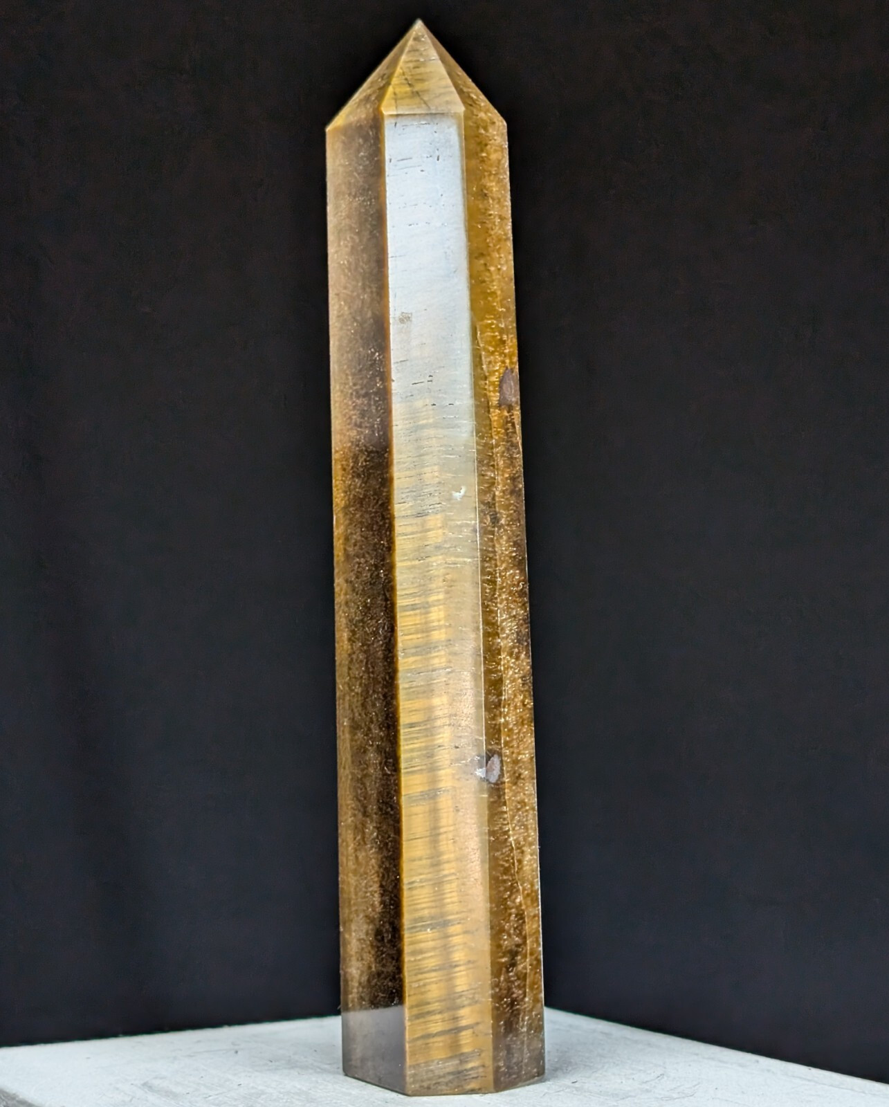 Tiger Eye Tower Crystal Gemstone Large Big Tall Point Chakra