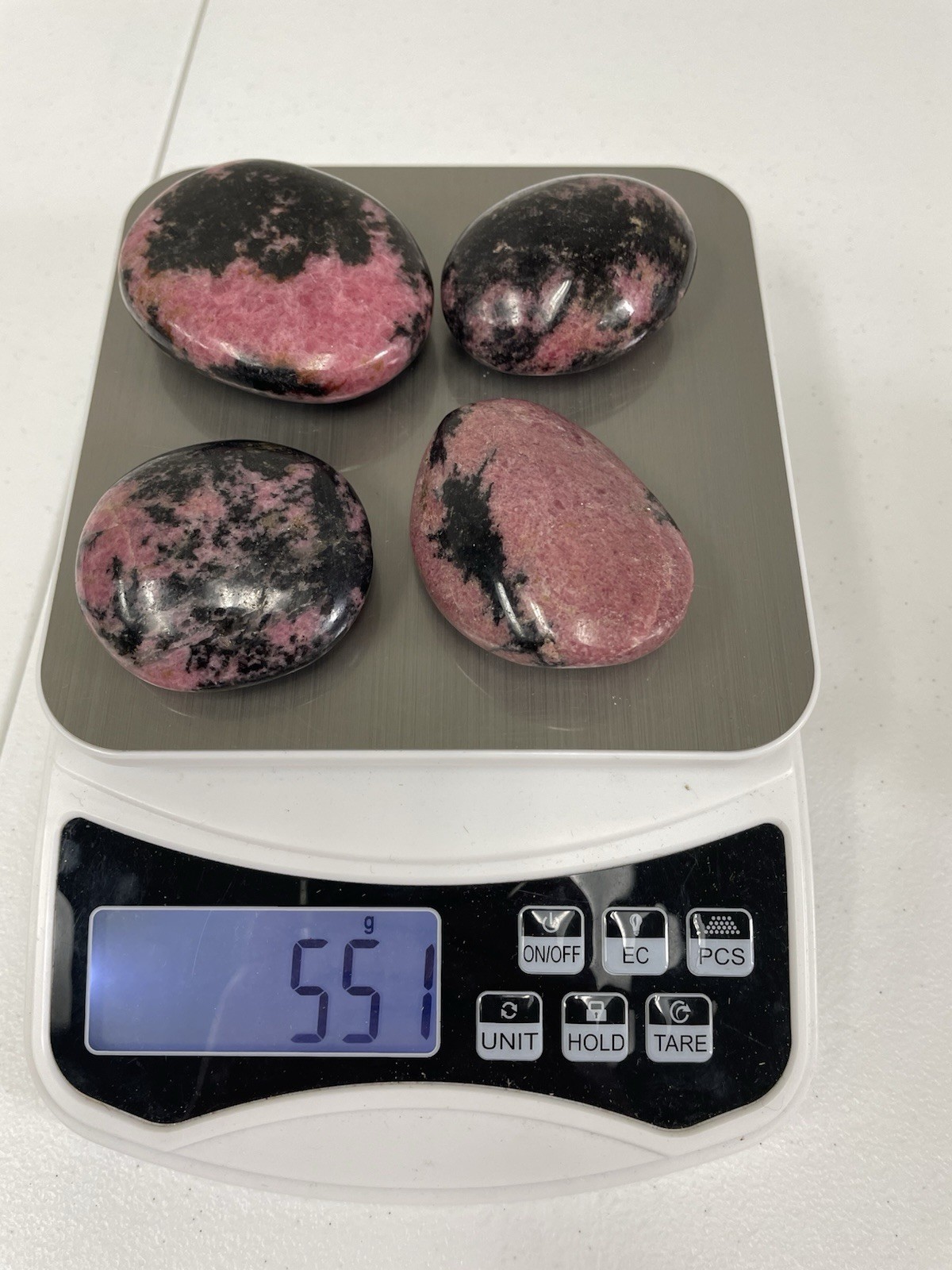 Lot 4 Pink RHODONITE Polished Palm Stone Gemstone 1 Lb +