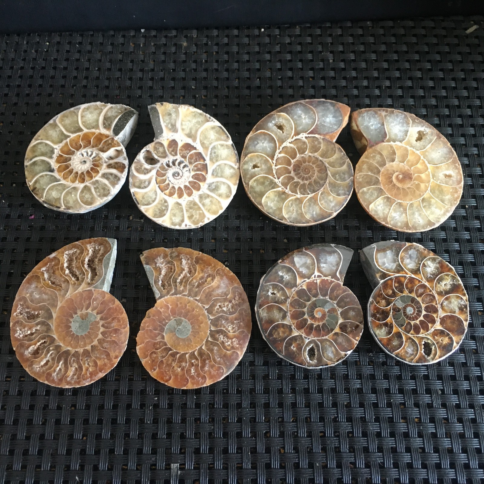 178g 4 Pairs crystal stone Carved ornament  Specimen fd1337