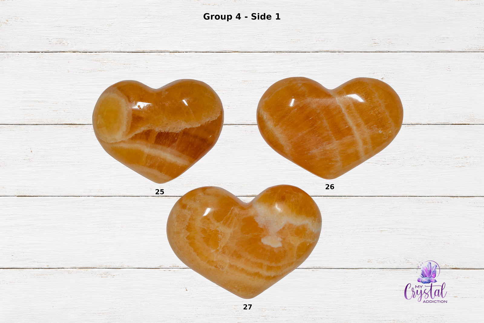 Orange Calcite Heart Carving | Warm & Inviting