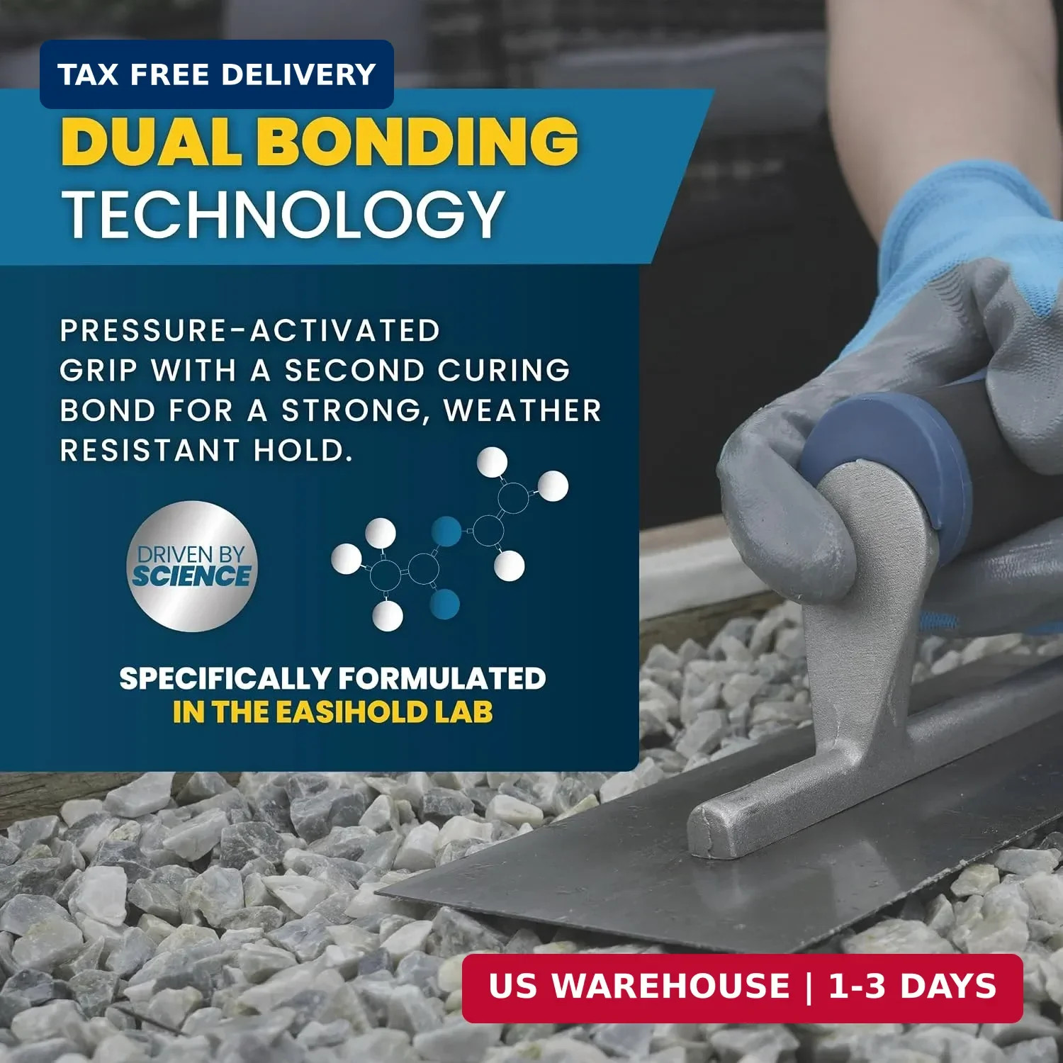 Easihold Rock Glue – Gravel Binder for Pea Gravel & Stones. Long-Lasting Mulch G