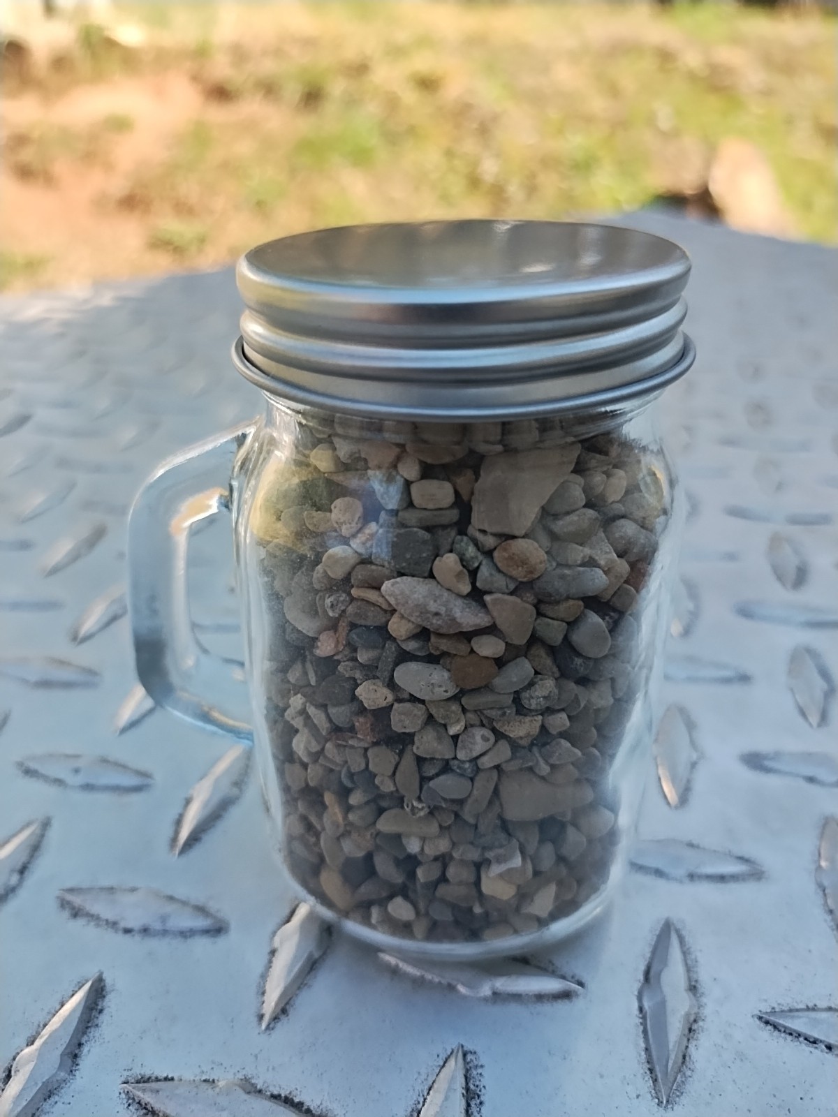 Gemstone Glass Prayer Jar Handle 12 Types Stones Natural Unpolished Micro 6oz