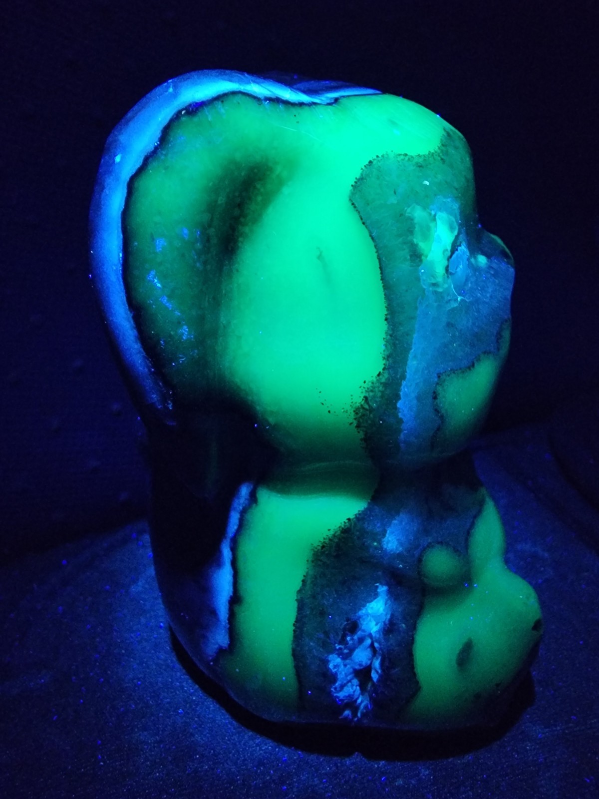 Hand Carved UV Reactive Volcano Agate Pikachu Crystal Statue Pokémon Collectible