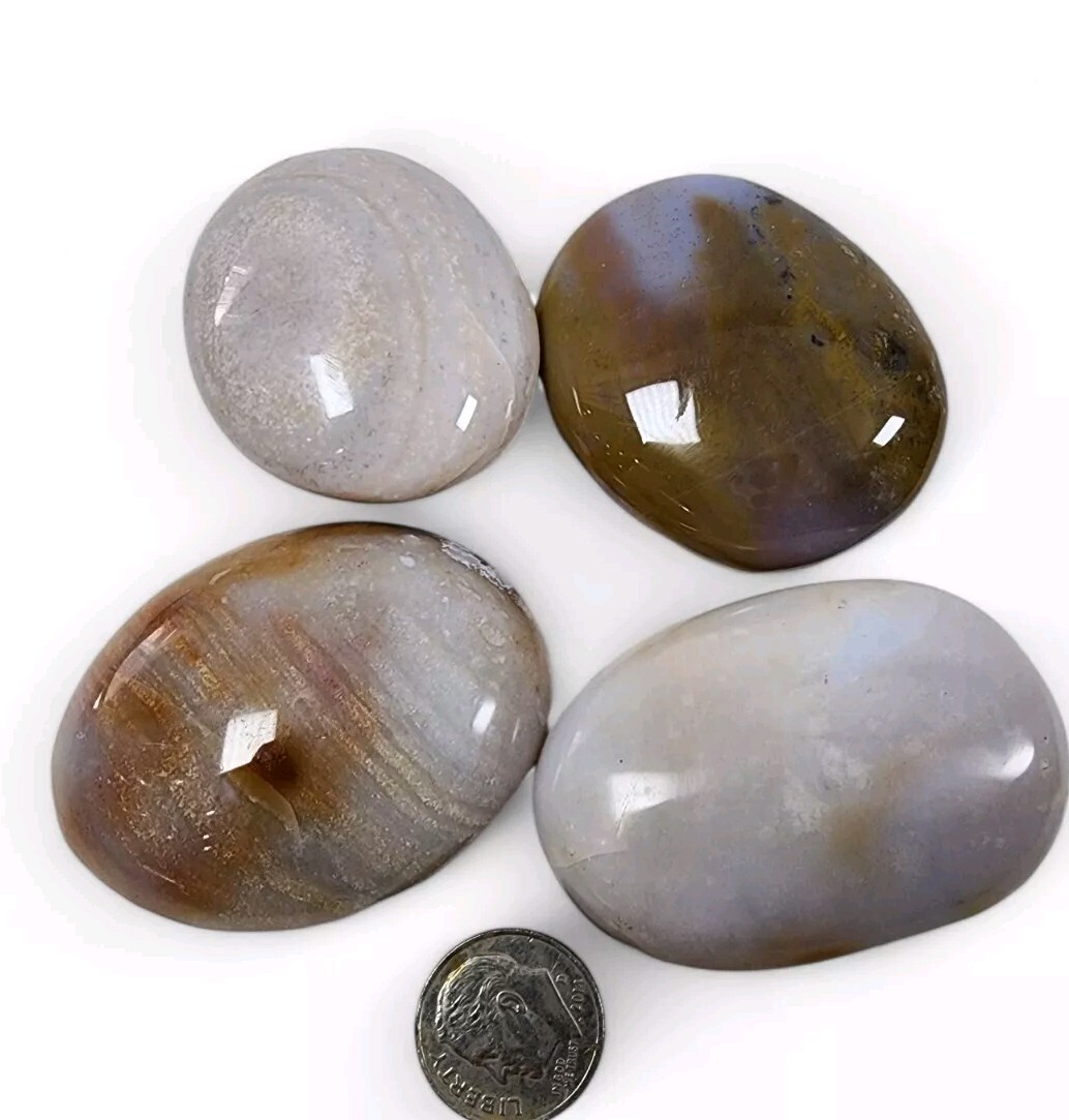 Ocean Jasper Agate Pebbles 144 grams. 4 Piece Lot