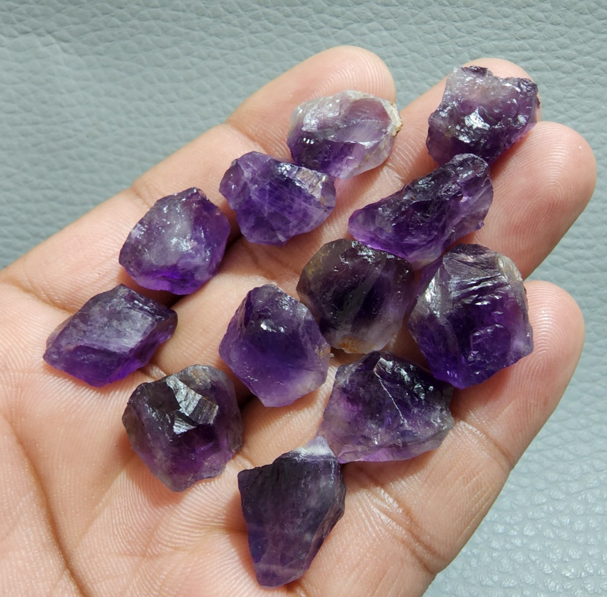 12 Pcs Excellent Purple Amethyst Rough Gemstone Raw Size 18-20 MM Crystal Rough